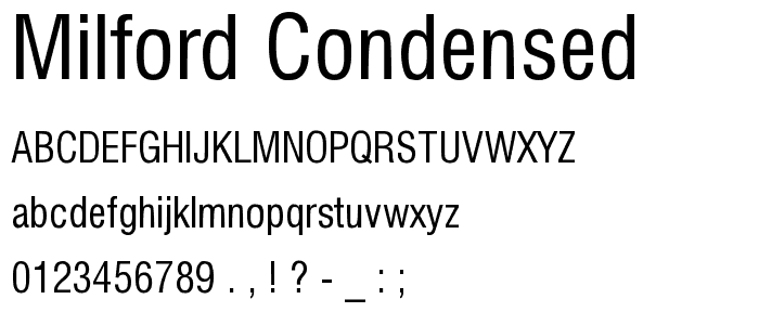 Milford Condensed font